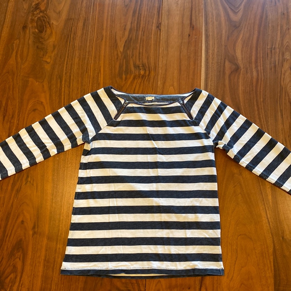 J. Crew 3/4 Sleeve Stripe Shirt